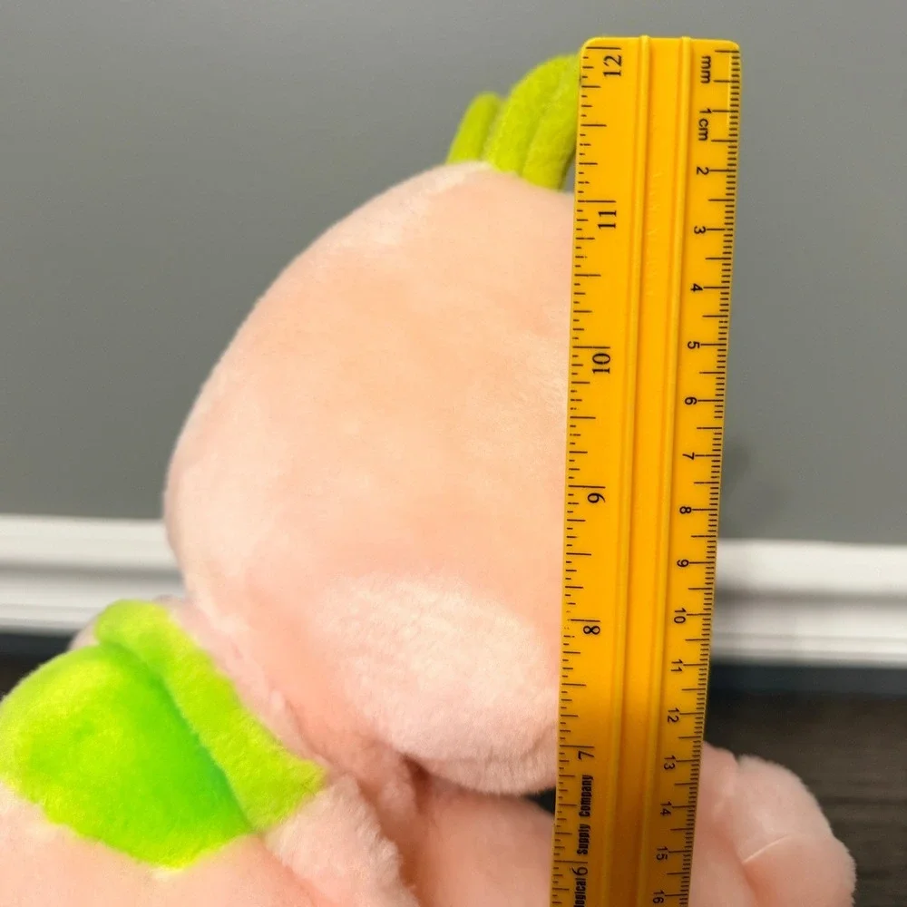 Tony Toy Peach Turtle Plush Green Spotted Shell Bow Tie‎ PT885 12 Inch